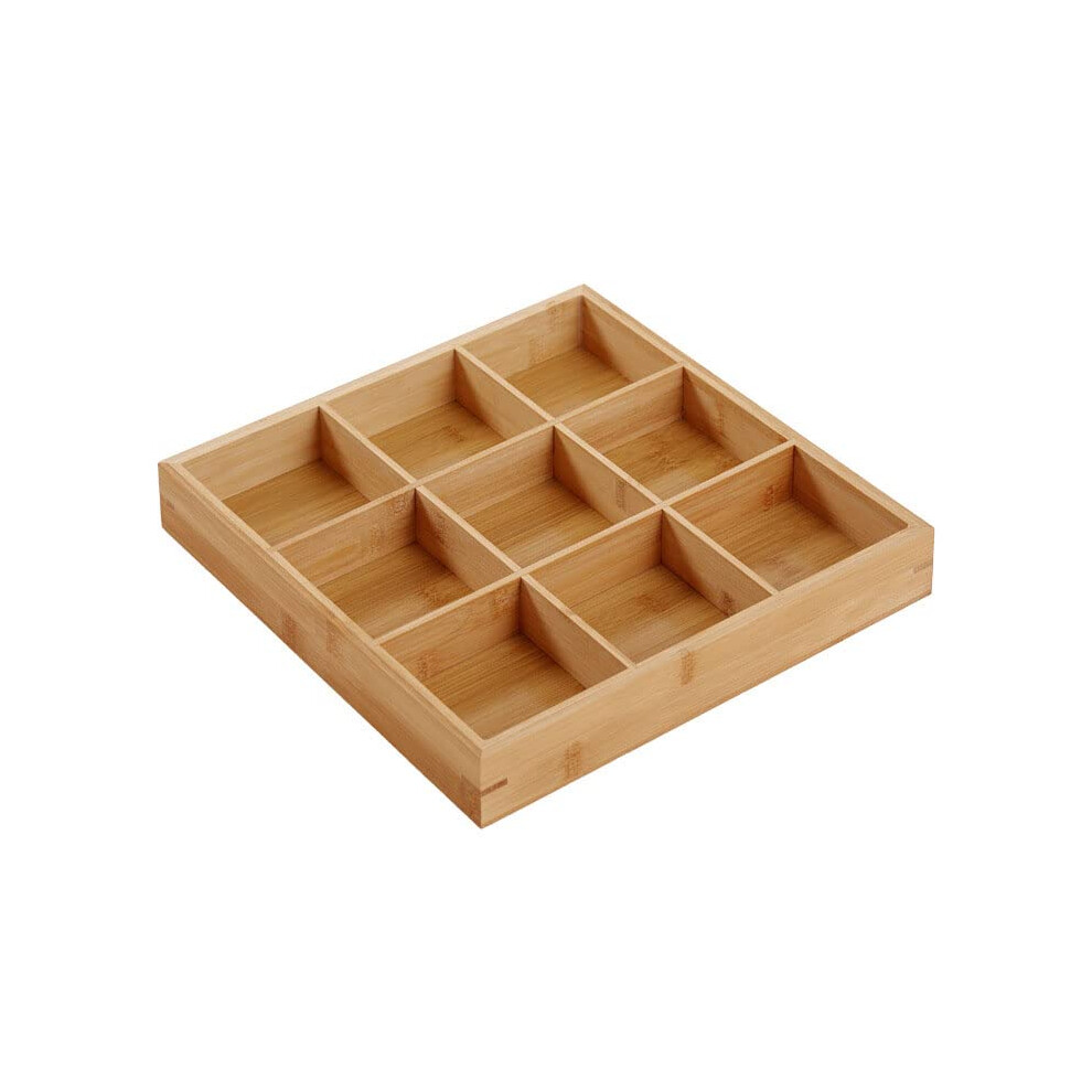 Square Wooden Trays 3/4/6/9 Grid Serving Platter, Wooden Divider Tray Hot Pot Sushi Platter 9 Compartments-image-OPC-PMC9CXN-NEW