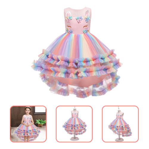 1St Kinder Tule Roze Feestjurk Party Cosplay 2