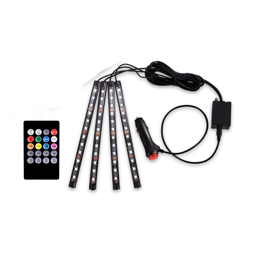 Lampa Atmosferyczna Dla Samochodu Rgb 4 TaśMy 48 Sterowana DźWięKiem-image