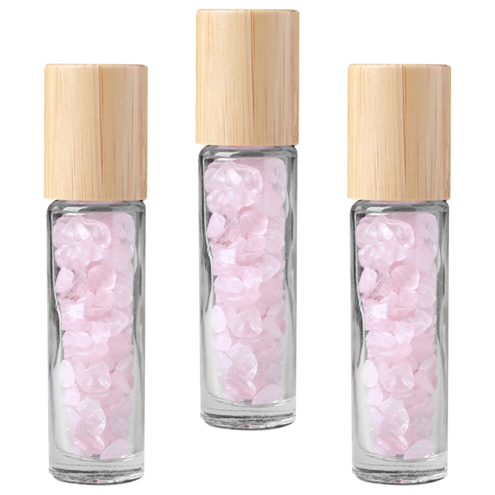 3 Sztury Butelki Z KryształU Na Olejki Eteryczne RóżOwe-image