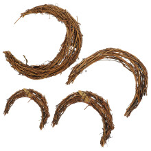 4 Unidades De Coroa Forma De Rattan Natural Para Artesanato