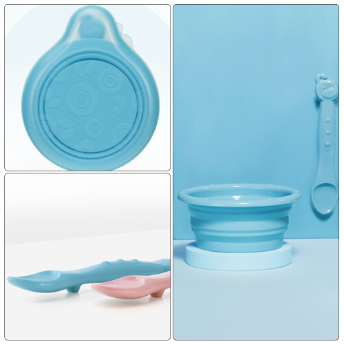 De Tigela Dobrável Silicone Para De Bebê 1