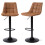 2 Nova Bar Stools Chestnut Brown Faux Leather 1