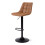 2 Nova Bar Stools Chestnut Brown Faux Leather 5