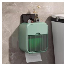 Tissue Box Punch Free Toilet Paper Dispenser Wall Mounted Plastic Tissue Box Holder For Home Bathroom Kitchen Grey