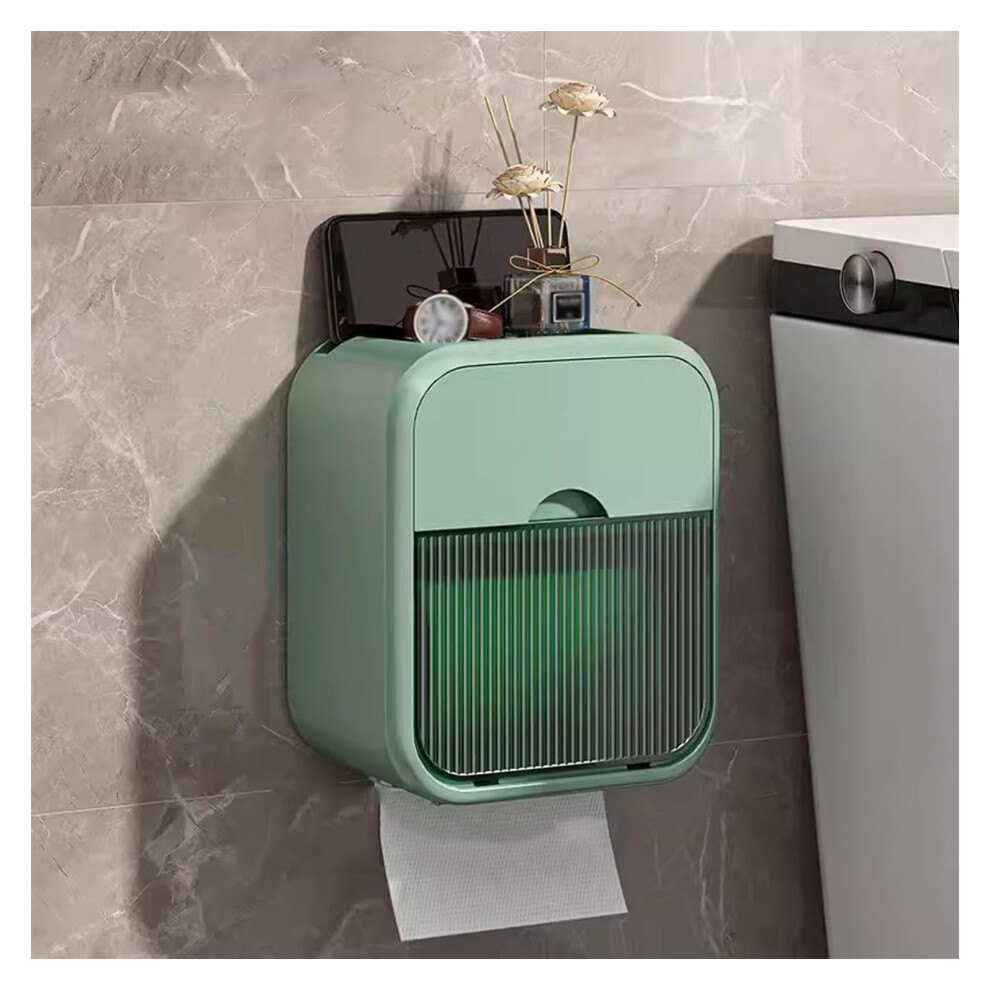 Tissue Box Punch Free Toilet Paper Dispenser Wall Mounted Plastic Tissue Box Holder For Home Bathroom Kitchen Grey-image-OPC-PMC9TDS-NEW