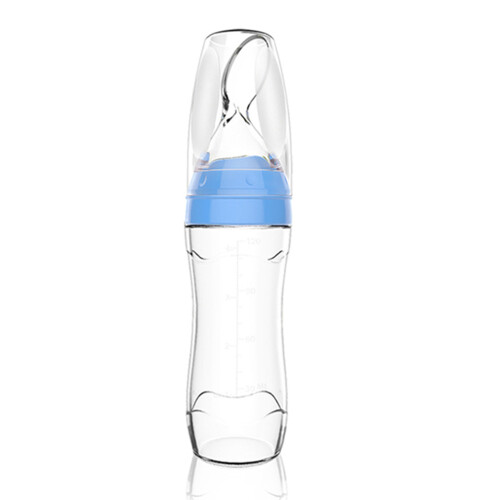 Baby-Silikon-Quetschflasche mit Löffel,