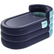 Portable Foldable Ice Bath Tub 140x65 Blue For Cold Therapy Hot Water Soaking Injury Recovery Outdoor Travel
