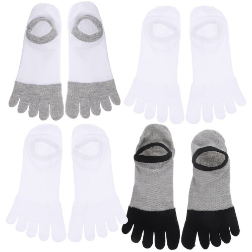 4 Paires Courtes Respirantes À Doigts Ouverts 1