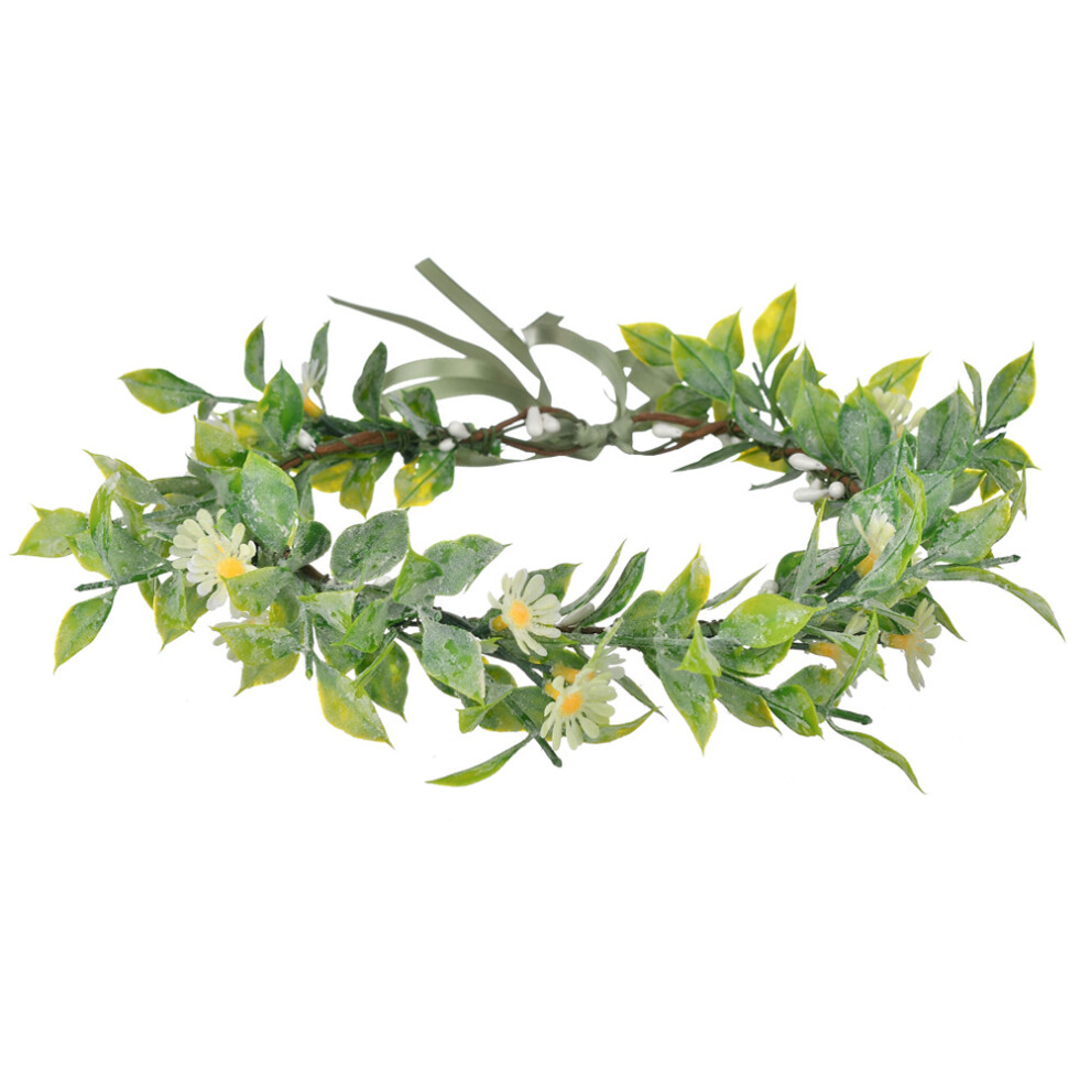 Kwiatowy Opasek Z LiśćMi I Kwiatami Na WłOsy Do Festiwalu ŚWięTowania-image