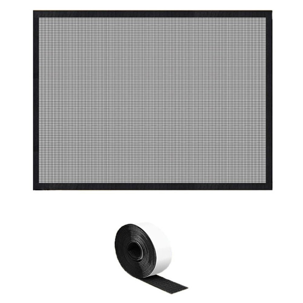 Fireplace Screen Safe Mesh Gate Black PVC For Baby And Pet Protection 73x100cm 1 Piece