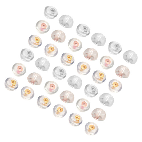 30 Pares De Prata Com Tampões De Silicone