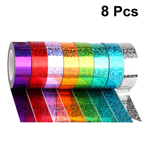 8Rolls Assorted Color DIY Adhesive Cloth Tape for Gift Wrapping 2