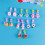 7 Pares Infantil De Acrílico Diamante Sem 3