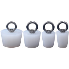 4St Keukensifonstopper Rubber Met Metalen Trekring Wit Lekvrij
