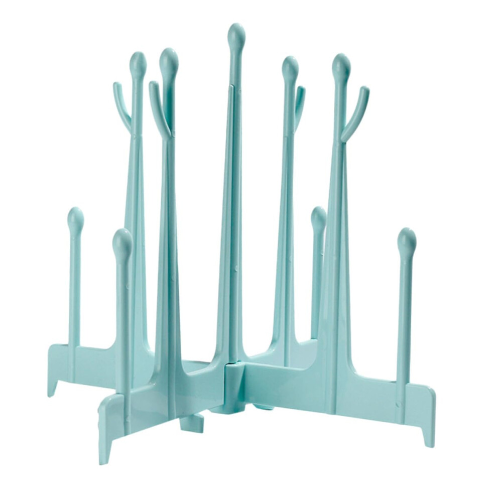 Detachable Bottle Drying Rack Portable Milk Bottle Dryer Flexible Branches Sippy Cups Countertop Organizer Sky Blue