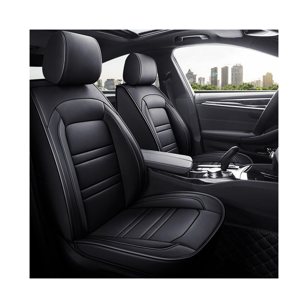 Car Seat Covers Universal Waterproof Artificial Leather For Kia Ceed Optima Picanto 2005-2015 Two Piece Cushions Black 9393856500079