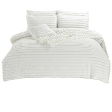 Big Cord Teddy Fleece Warm White Bedding Set Single