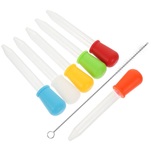 6 Pezzi Contagocce In Silicone 5 Ml Con Pipette E Spazzolino