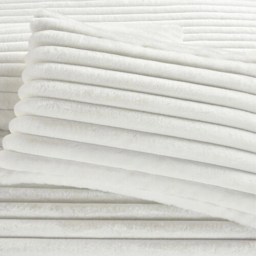 Big Cord Teddy Fleece Warm White Bedding Set King 1