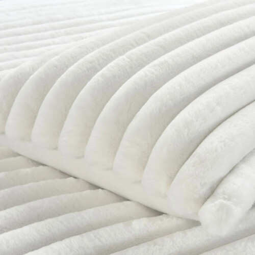 Big Cord Teddy Fleece Warm White Bedding Set King 2