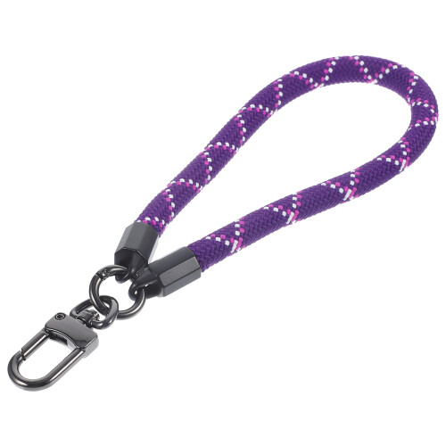 Wrist Lanyard Hand Strap Metal Purple 1set