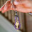 Wrist Lanyard Hand Strap Metal Purple 1set 9