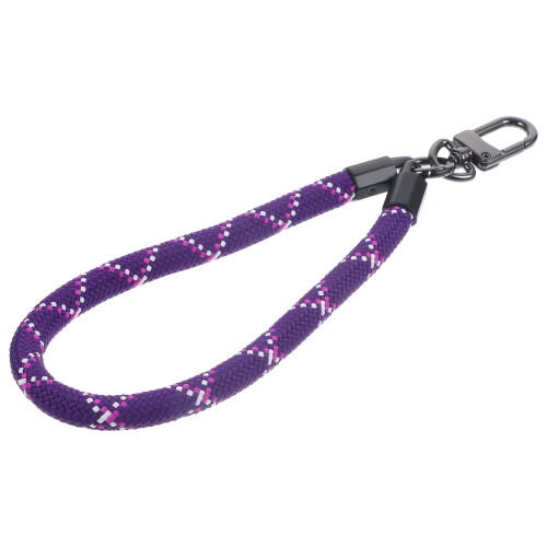 Wrist Lanyard Hand Strap Metal Purple 1set 2