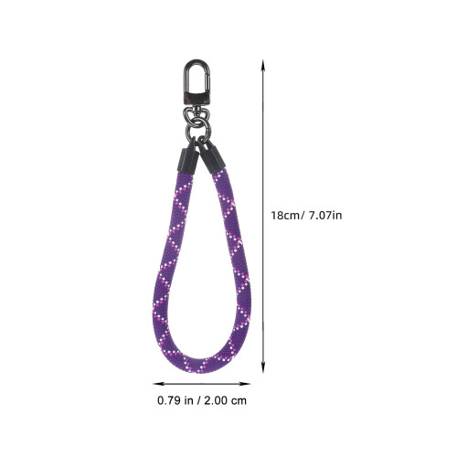 Wrist Lanyard Hand Strap Metal Purple 1set 1