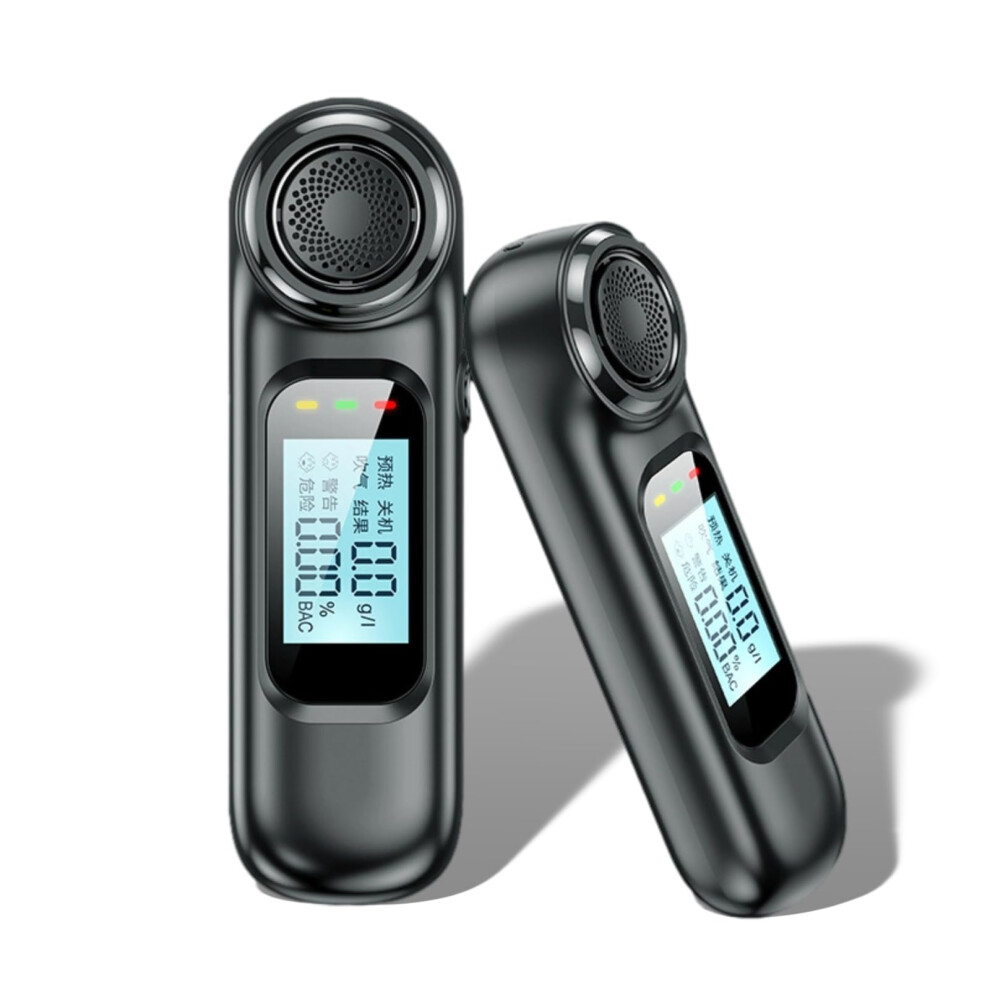 Portable Alcohol Tester Noncontact Breathalyzer High-Accuracy Breath Alcohol Detector Usb Rechargeable Digital Lcd Black 9393856500444