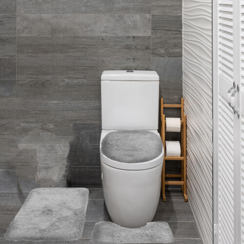 1 Set Toilettendeckel Abdeckung Plüsch Fußmatte Badezimmer 2