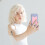 1Phonebackcardholder Siliconen Roze Telefoonhouder Kaarten 10