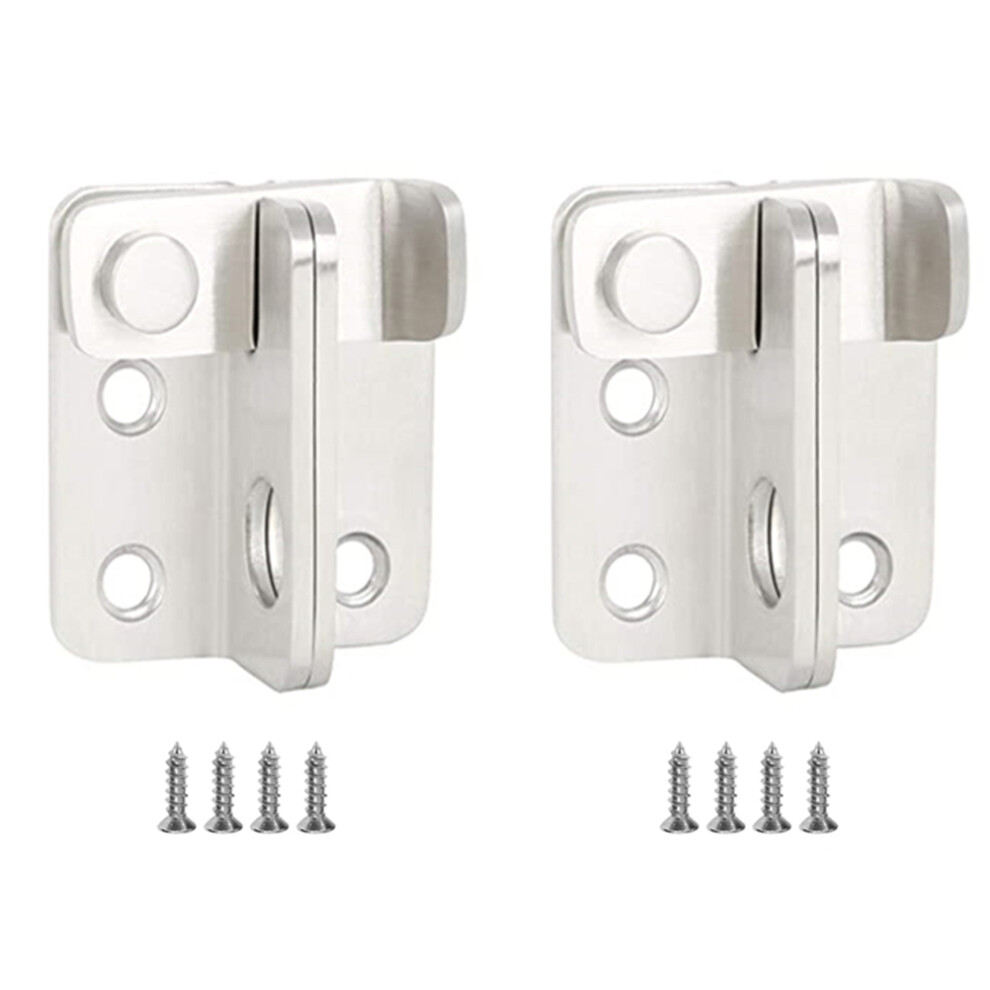 2Sets Stainless Steel Sliding Door Lock Silver Durable Safety Latch 3012046984791