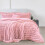 Big Cord Teddy Fleece Warm Blush Pink Bedding Set Single 2