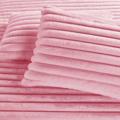 Big Cord Teddy Fleece Warm Blush Pink Bedding Set Double 2