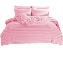 Big Cord Teddy Fleece Warm Blush Pink Bedding Set King