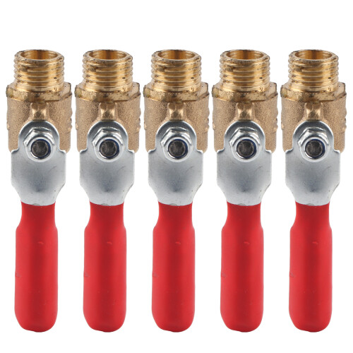 5 Pcs Ball Ventil Doppel Außengewinde G1/4 Messing