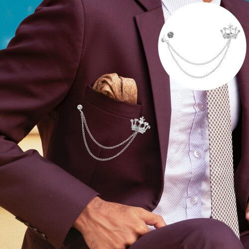2 Peças Prendedor De Suéter E Broche De Coroa Para 1