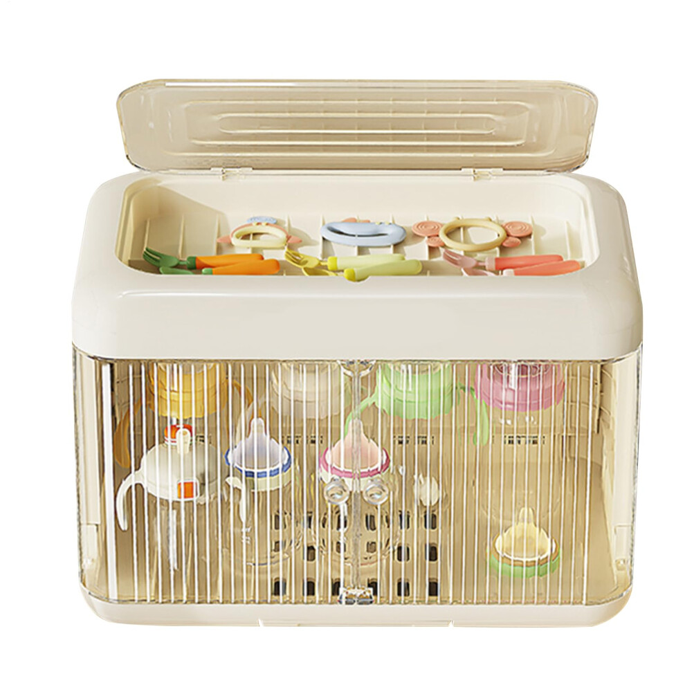 Nursing Bottle Organizer Drainer Large Capacity Dustproof Bottle Rack Dryer Holder Multifunctional Storage Box Lid Baby Bottles