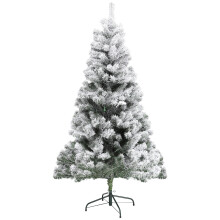 6FT Christmas Tree Velvet Snowy Flocked Bushy Tips