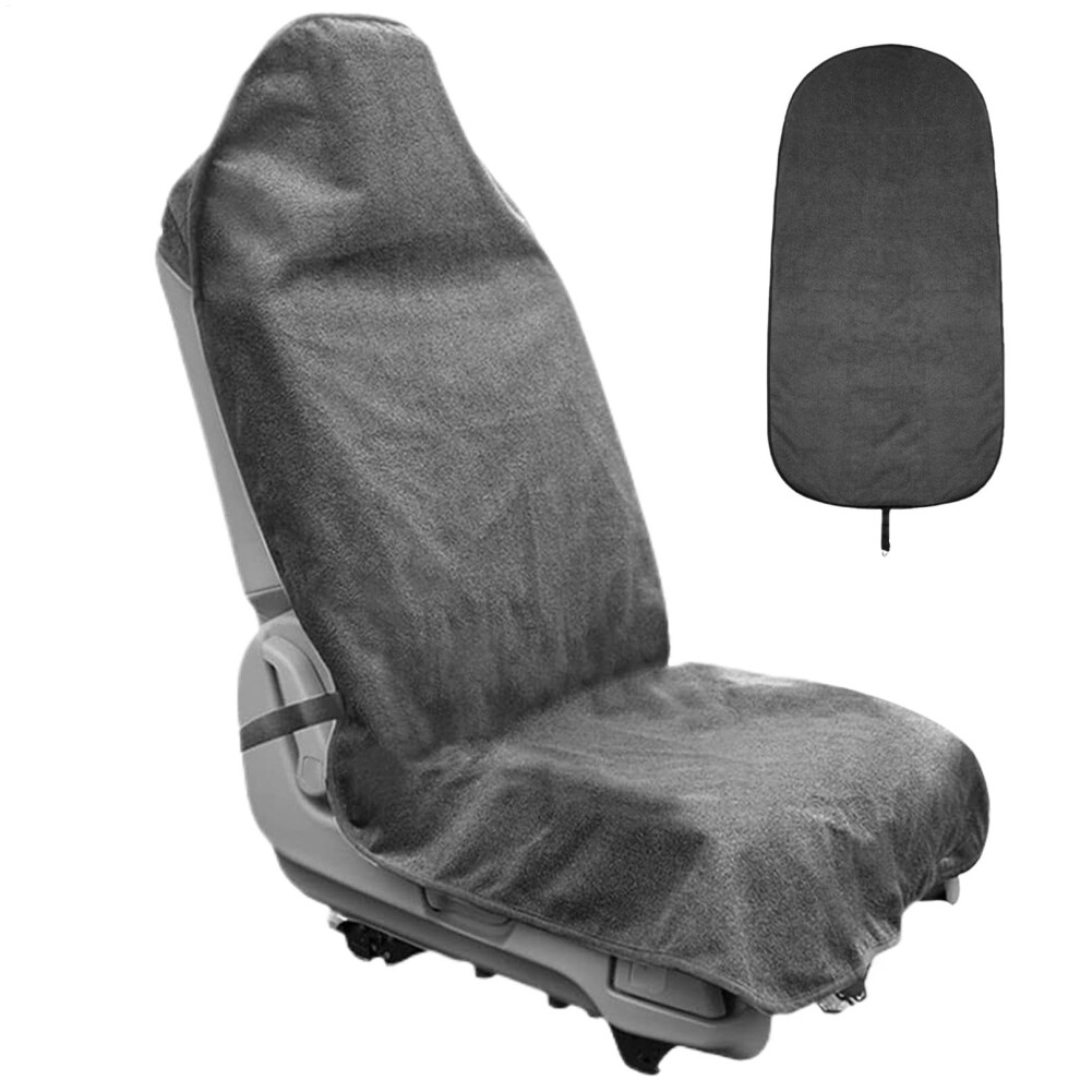 Car Non-Slip Seat Cover Front Seat Waterproof Sweat Towel Machine Washable Interior Sleeve Post-Gym Black/Gray 9354506438777