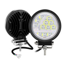LED Work Light 2-Pcs, 4-Inch Round, 36W, 12-24V, IP67, 3000K/6000K, 3-Mode White Amber Driving Lights for Truck Boat ATV