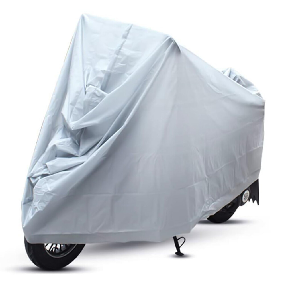 Motorcycle Cover Waterproof Tarpaulin Winterproof 140X240cm For Motorcycles Mopeds Scooters Silver/Grey 9016109544032
