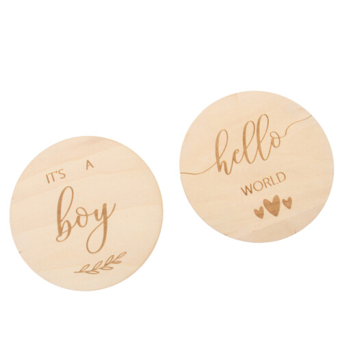 2Stk Baby Gedenkkarten Holz