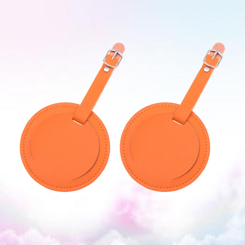 2 ledernamensschilder pu- mit schnalle (orange) 2