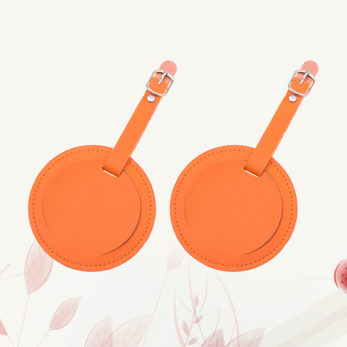 2 ledernamensschilder pu- mit schnalle (orange) 1