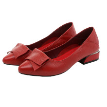 1 paar dames puntschoenen met blokhak, 37, rood