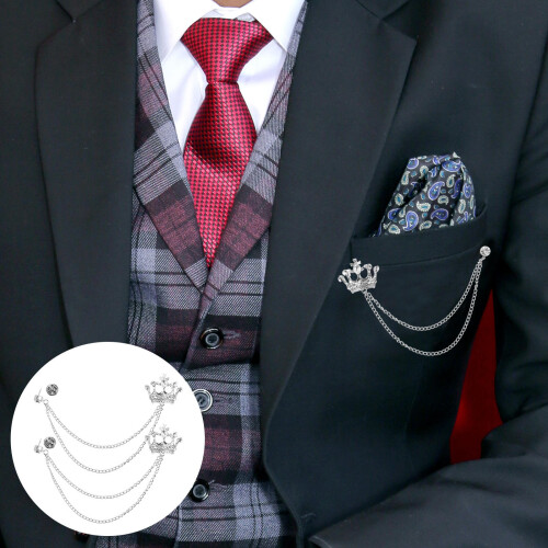 2 Pezzi Sprezzo Spilla Per Camicia Con Borsetta 2