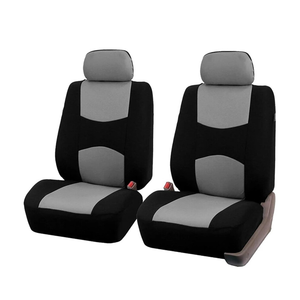 Seat Protectors Universal Car Seat Covers Full Set 2 Pcs Gray/Black 9354506439163