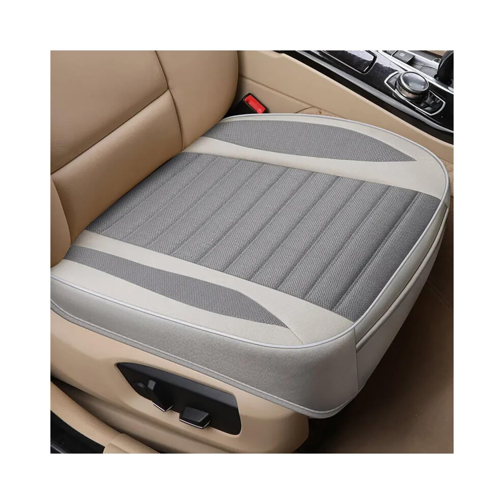 Car Seat Cushion Linen Breathable Front And Rear Seat Cover Universal Four Seasons Driver Seat Decorative Pad Gray 9016109544360